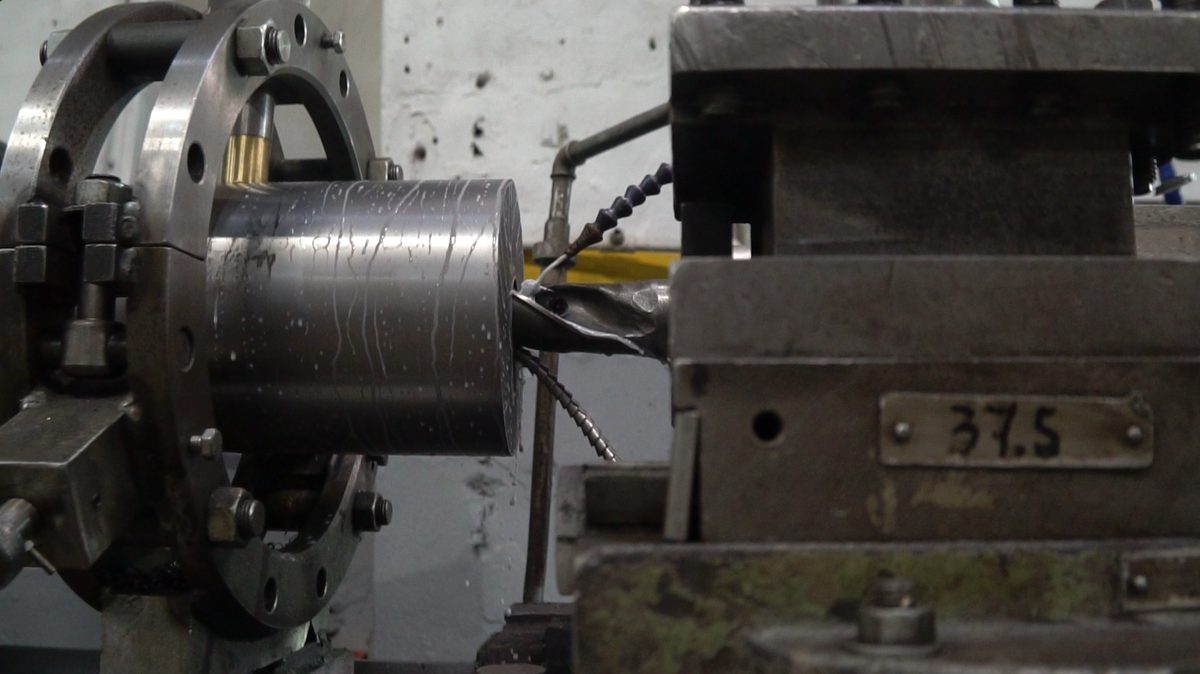 Сверление крупной заготовки на ДИП-300